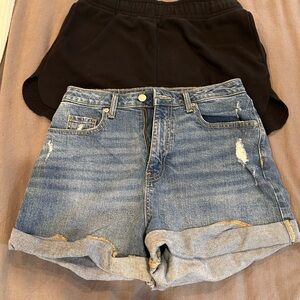 Wild Fable Denim and Black Women's Shorts Set